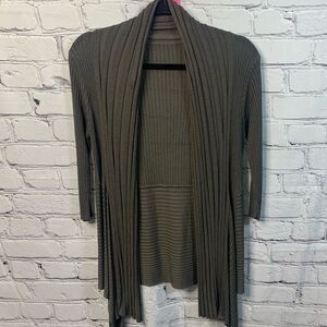 Olive Green Open Front Cardigan